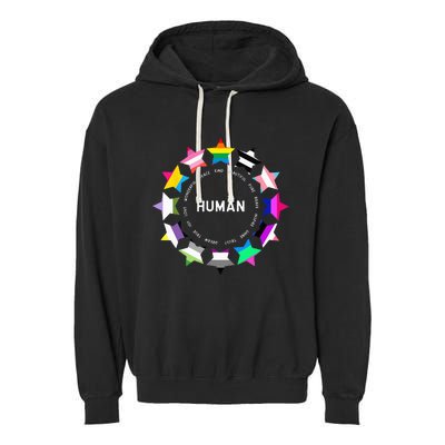 Human Pride Design - Human LGBTQ Flag Garment-Dyed Fleece Hoodie