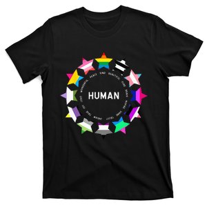 Human Pride Design - Human LGBTQ Flag T-Shirt