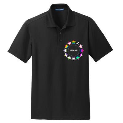 Human Pride Design - Human LGBTQ Flag Dry Zone Grid Polo