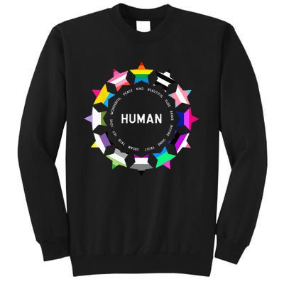 Human Pride Design - Human LGBTQ Flag Tall Sweatshirt