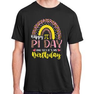 Happy Pi Day And Yes It's My Birthday Math Teacher Rainbow Adult ChromaSoft Performance T-Shirt