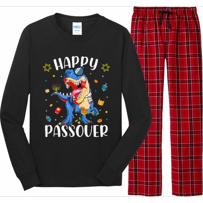 Happy Passover Dinosaur Jewish Passover Long Sleeve Pajama Set