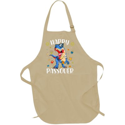 Happy Passover Dinosaur Jewish Passover Full-Length Apron With Pockets