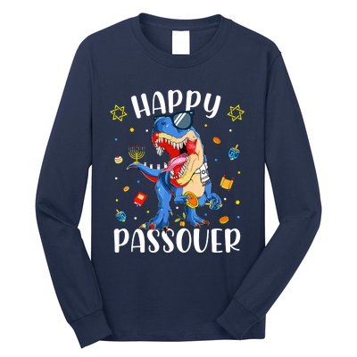 Happy Passover Dinosaur Jewish Passover Long Sleeve Shirt