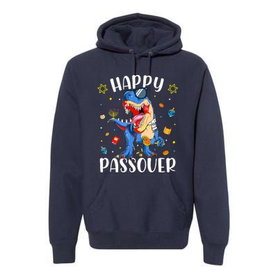 Happy Passover Dinosaur Jewish Passover Premium Hoodie