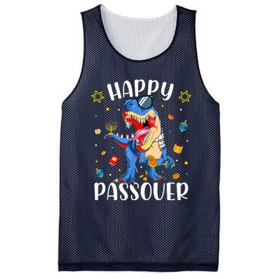 Happy Passover Dinosaur Jewish Passover Mesh Reversible Basketball Jersey Tank