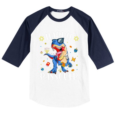 Happy Passover Dinosaur Jewish Passover Baseball Sleeve Shirt