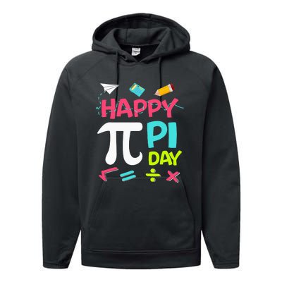 Happy Pi Day  Math Teachers Student Professor Pi Day Performance Fleece Hoodie