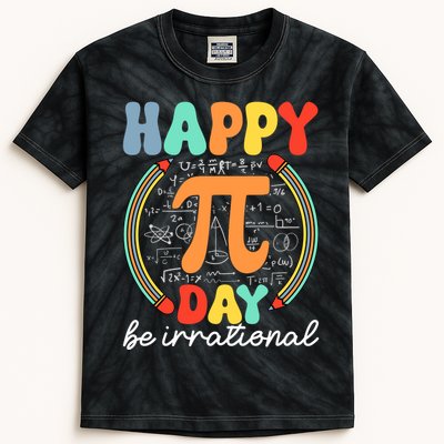 Happy Pi Day Be Irrational Kids Tie-Dye T-Shirt