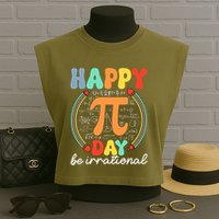 Happy Pi Day Be Irrational Garment-Dyed Women's Muscle Tee