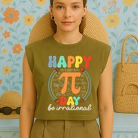Happy Pi Day Be Irrational Garment-Dyed Women's Muscle Tee