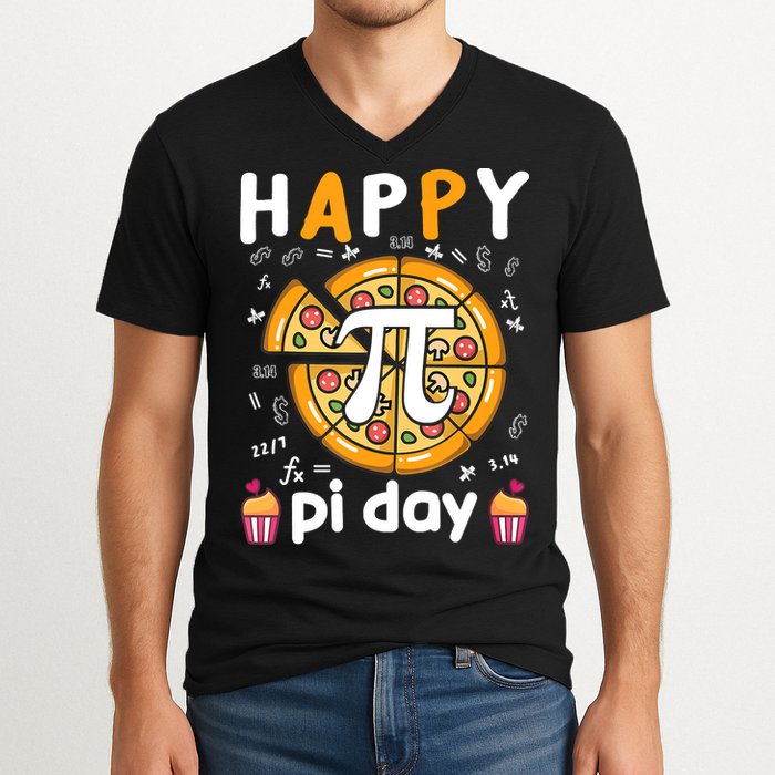 Happy Pi Day Mathematic Math Teacher For Pi Day 3.14 V-Neck T-Shirt