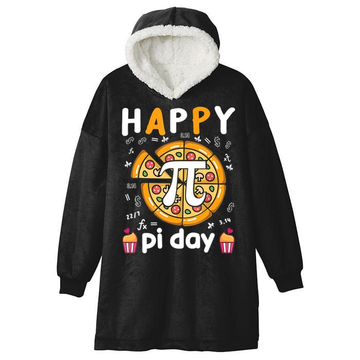 Happy Pi Day Mathematic Math Teacher For Pi Day 3.14 Hooded Wearable Blanket