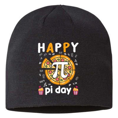 Happy Pi Day Mathematic Math Teacher For Pi Day 3.14 Sustainable Beanie