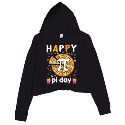 Happy Pi Day Mathematic Math Teacher For Pi Day 3.14 Crop Fleece Hoodie