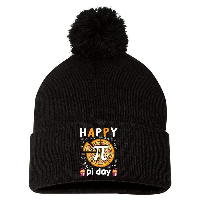Happy Pi Day Mathematic Math Teacher For Pi Day 3.14 Pom Pom 12in Knit Beanie