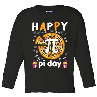Happy Pi Day Mathematic Math Teacher For Pi Day 3.14 Toddler Long Sleeve Shirt