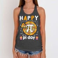 Happy Pi Day Mathematic Math Teacher For Pi Day 3.14 Women's Knotted Racerback Tank
