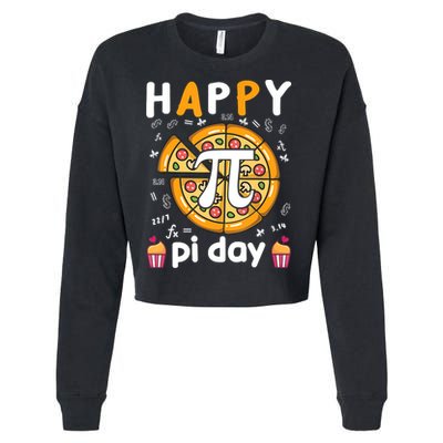 Happy Pi Day Mathematic Math Teacher For Pi Day 3.14 Cropped Pullover Crew