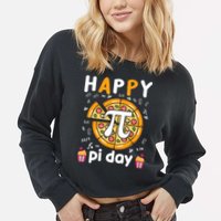 Happy Pi Day Mathematic Math Teacher For Pi Day 3.14 Cropped Pullover Crew