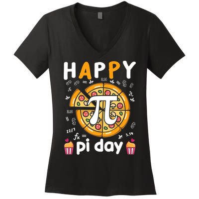 Happy Pi Day Mathematic Math Teacher For Pi Day 3.14 Women's V-Neck T-Shirt