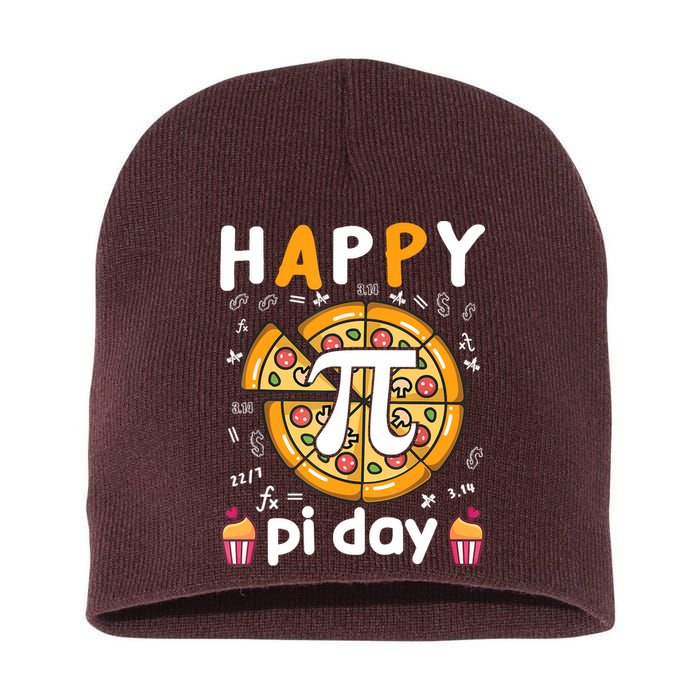 Happy Pi Day Mathematic Math Teacher For Pi Day 3.14 Short Acrylic Beanie