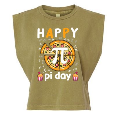 Happy Pi Day Mathematic Math Teacher For Pi Day 3.14 Garment-Dyed Women's Muscle Tee