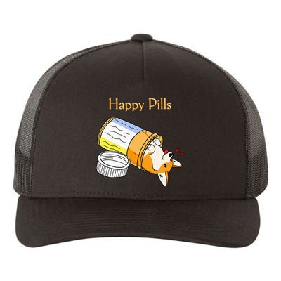 Happy Pills Dog Medicine Puppy Red Hearts Yupoong Adult 5-Panel Trucker Hat