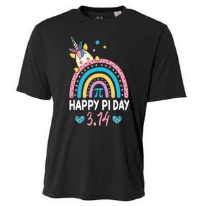 Happy Pi Day Math Teacher School  Rainbow Unicorn Cooling Performance Crew T-Shirt