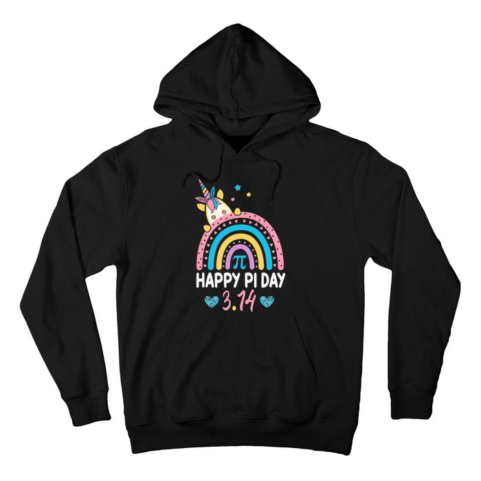 Happy Pi Day Math Teacher School  Rainbow Unicorn Hoodie