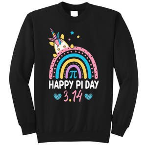 Happy Pi Day Math Teacher School  Rainbow Unicorn Sweatshirt