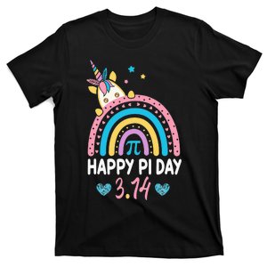 Happy Pi Day Math Teacher School  Rainbow Unicorn T-Shirt