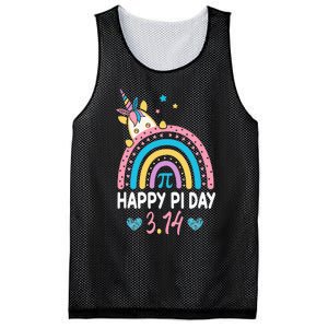 Happy Pi Day Math Teacher School  Rainbow Unicorn Mesh Reversible Basketball Jersey Tank