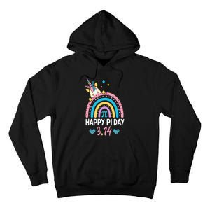 Happy Pi Day Math Teacher School  Rainbow Unicorn Tall Hoodie