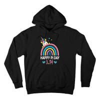 Happy Pi Day Math Teacher School  Rainbow Unicorn Tall Hoodie