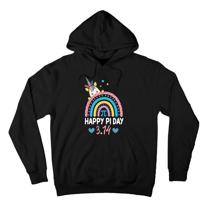 Happy Pi Day Math Teacher School  Rainbow Unicorn Tall Hoodie