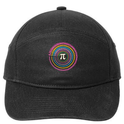 Happy Pi Day Funny Pi Day Spiral Pi Math Colorful Pi 3 7-Panel Snapback Hat