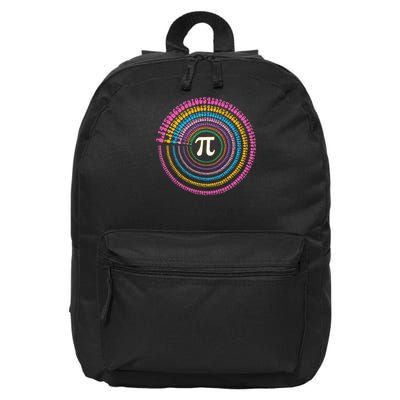 Happy Pi Day Funny Pi Day Spiral Pi Math Colorful Pi 3 16 in Basic Backpack