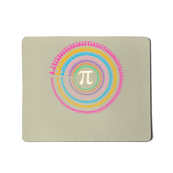 Happy Pi Day Funny Pi Day Spiral Pi Math Colorful Pi 3 Mousepad