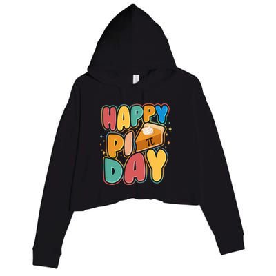 Happy Pi Day 3 14 Pie Slice March 14 Crop Fleece Hoodie