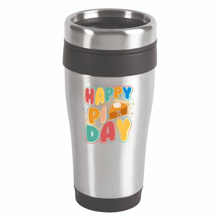Happy Pi Day 3 14 Pie Slice March 14 16oz Travel Tumbler