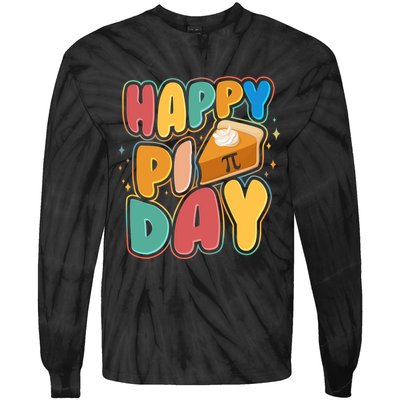 Happy Pi Day 3 14 Pie Slice March 14 Tie-Dye Long Sleeve Shirt