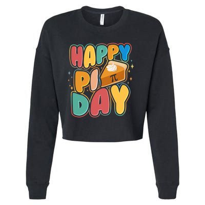 Happy Pi Day 3 14 Pie Slice March 14 Cropped Pullover Crew