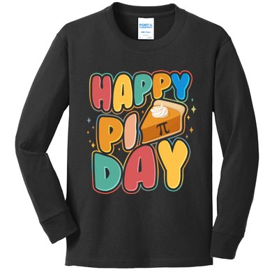 Happy Pi Day 3 14 Pie Slice March 14 Kids Long Sleeve Shirt