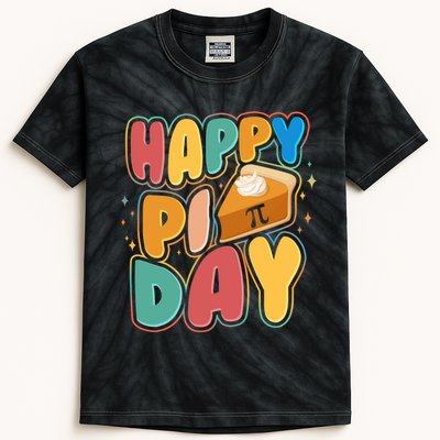 Happy Pi Day 3 14 Pie Slice March 14 Kids Tie-Dye T-Shirt