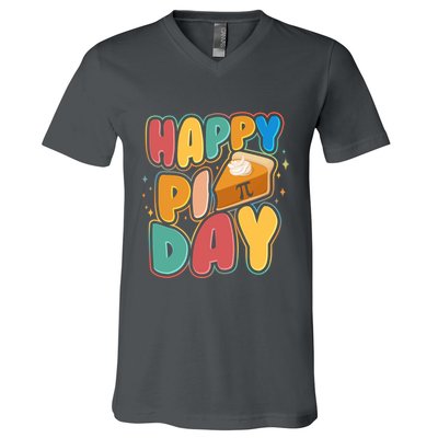 Happy Pi Day 3 14 Pie Slice March 14 V-Neck T-Shirt