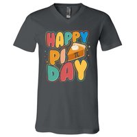 Happy Pi Day 3 14 Pie Slice March 14 V-Neck T-Shirt