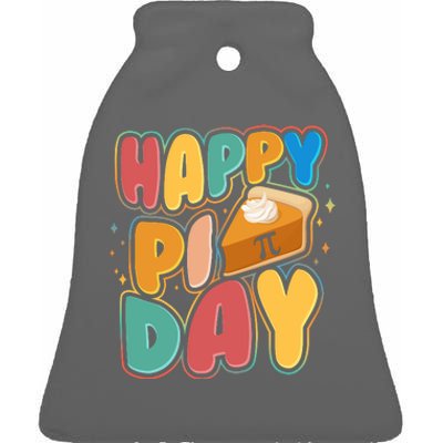 Happy Pi Day 3 14 Pie Slice March 14 Ceramic Bell Ornament