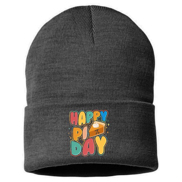Happy Pi Day 3 14 Pie Slice March 14 Sustainable Knit Beanie