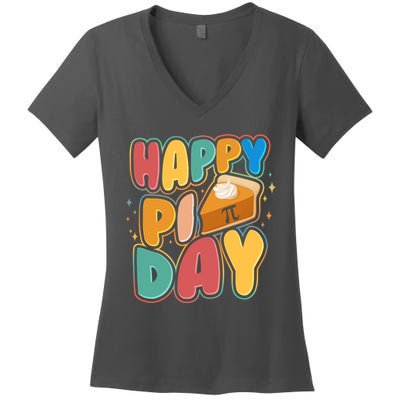 Happy Pi Day 3 14 Pie Slice March 14 Women's V-Neck T-Shirt